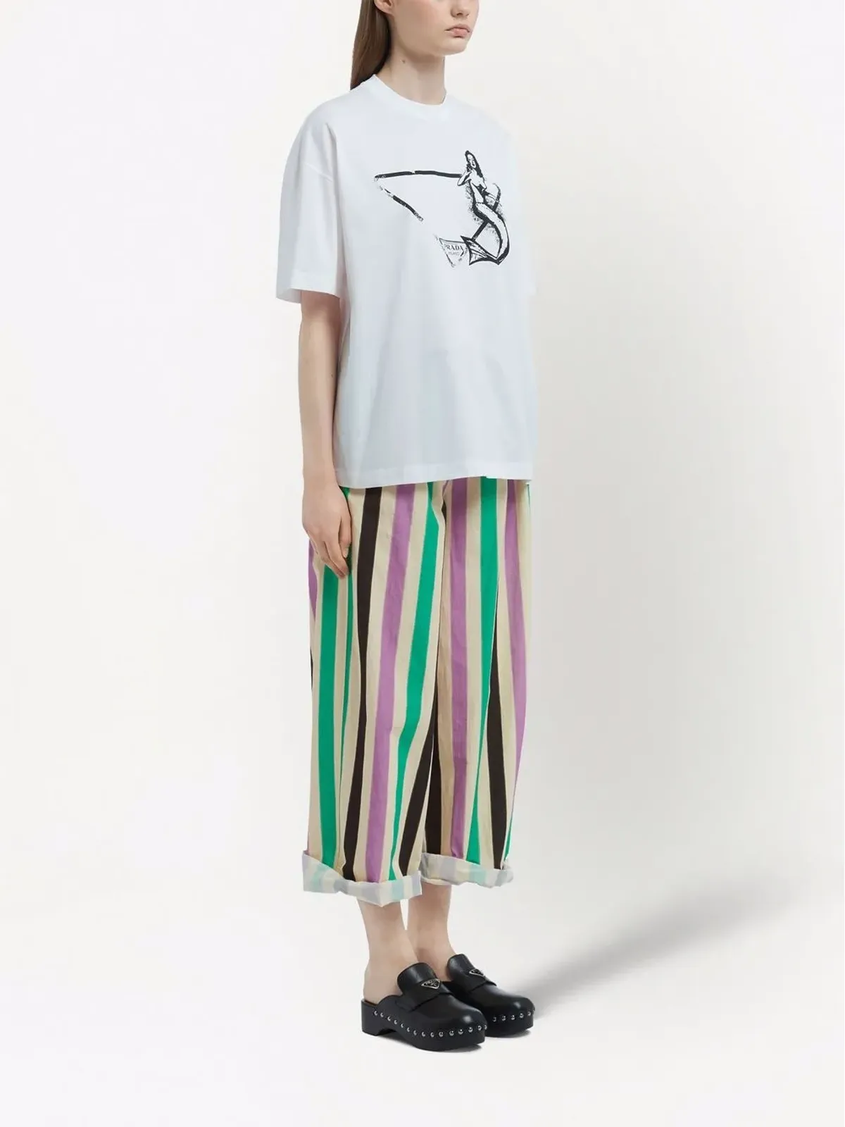 Prada マーメイドプリント ジャージーTシャツ - 画像3