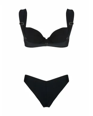 Noire Swimwear アンダーワイヤー ルレックス ビキニセット - ブラック - サムネイル2