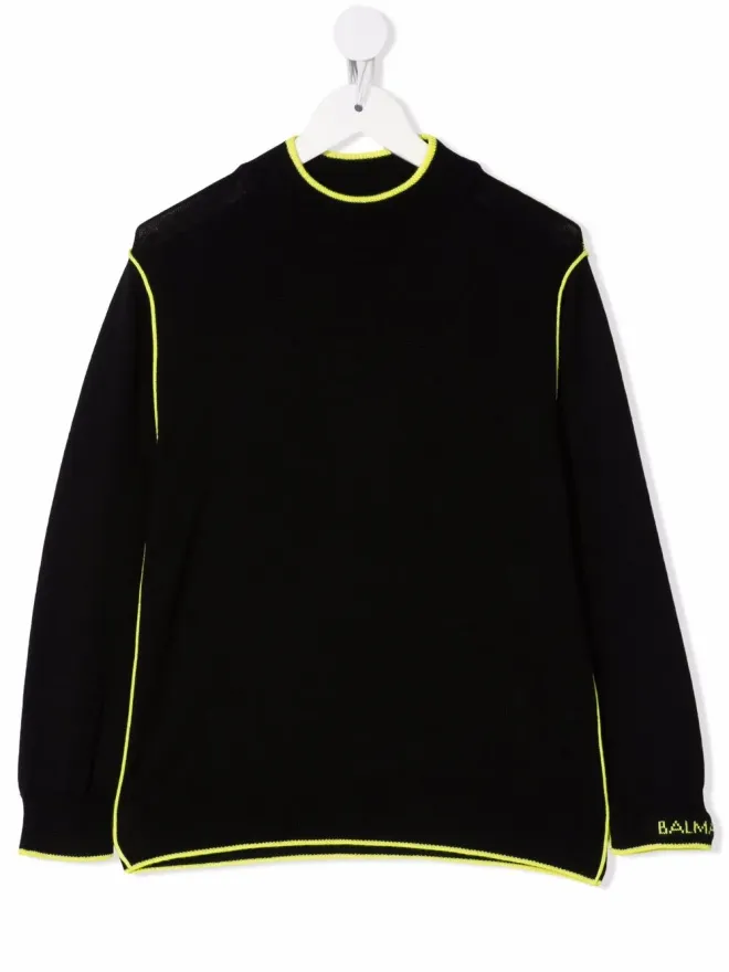 Balmain Kids Balmain Kids コントラスト編みニットジャンパーの商品画像