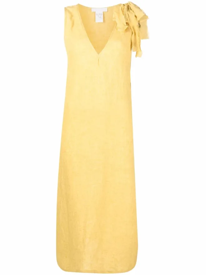 Fabiana Filippi Fabiana Filippi ロングラインVネックリネントップの商品画像