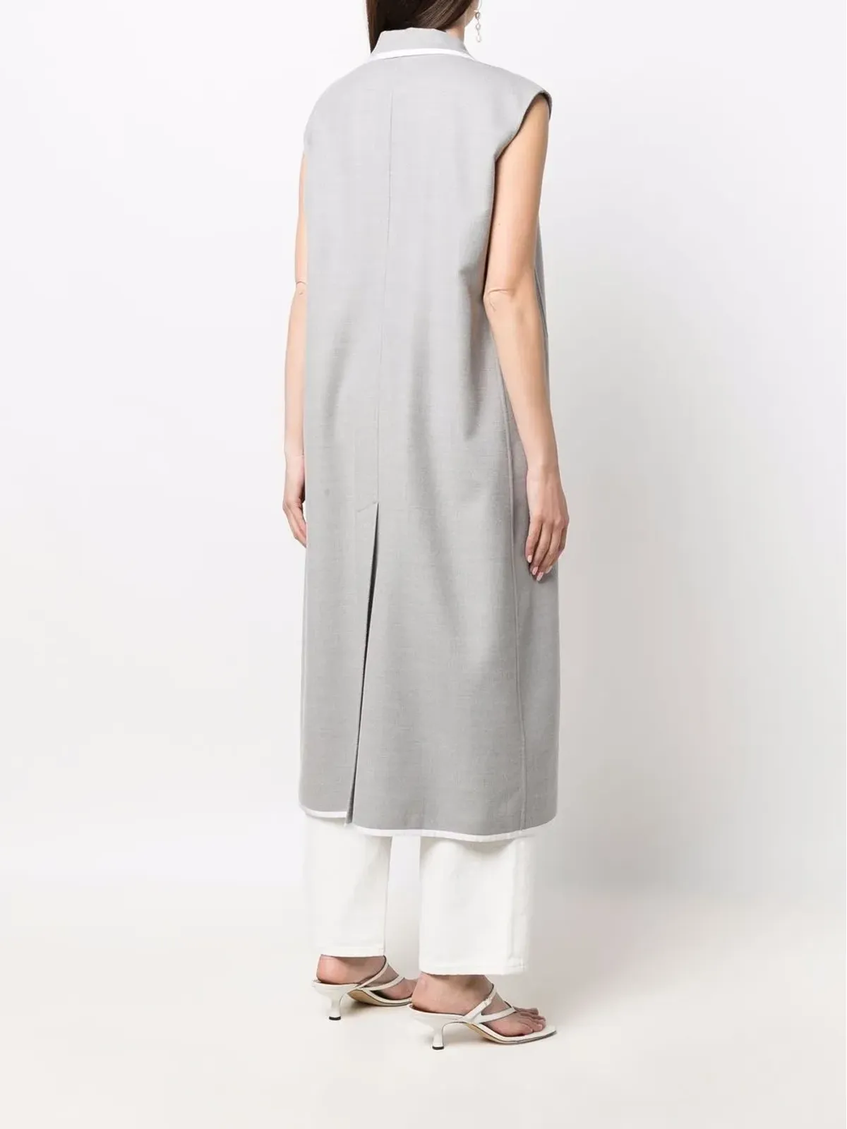 Fabiana Filippi sleeveless double-breasted coat - Grey - 画像4