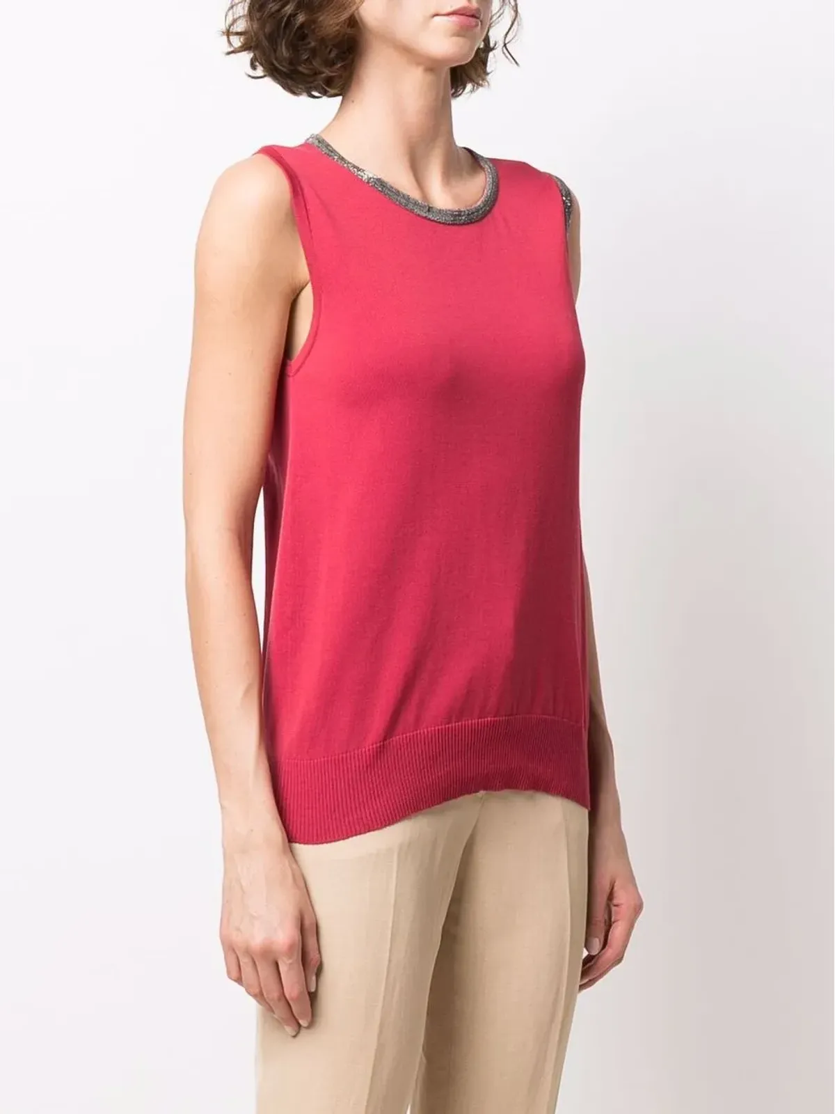 Fabiana Filippi エンベリッシュド ファインニット タンクトップ - 画像3
