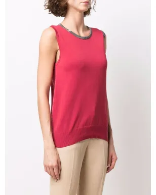Fabiana Filippi エンベリッシュド ファインニット タンクトップ - サムネイル3