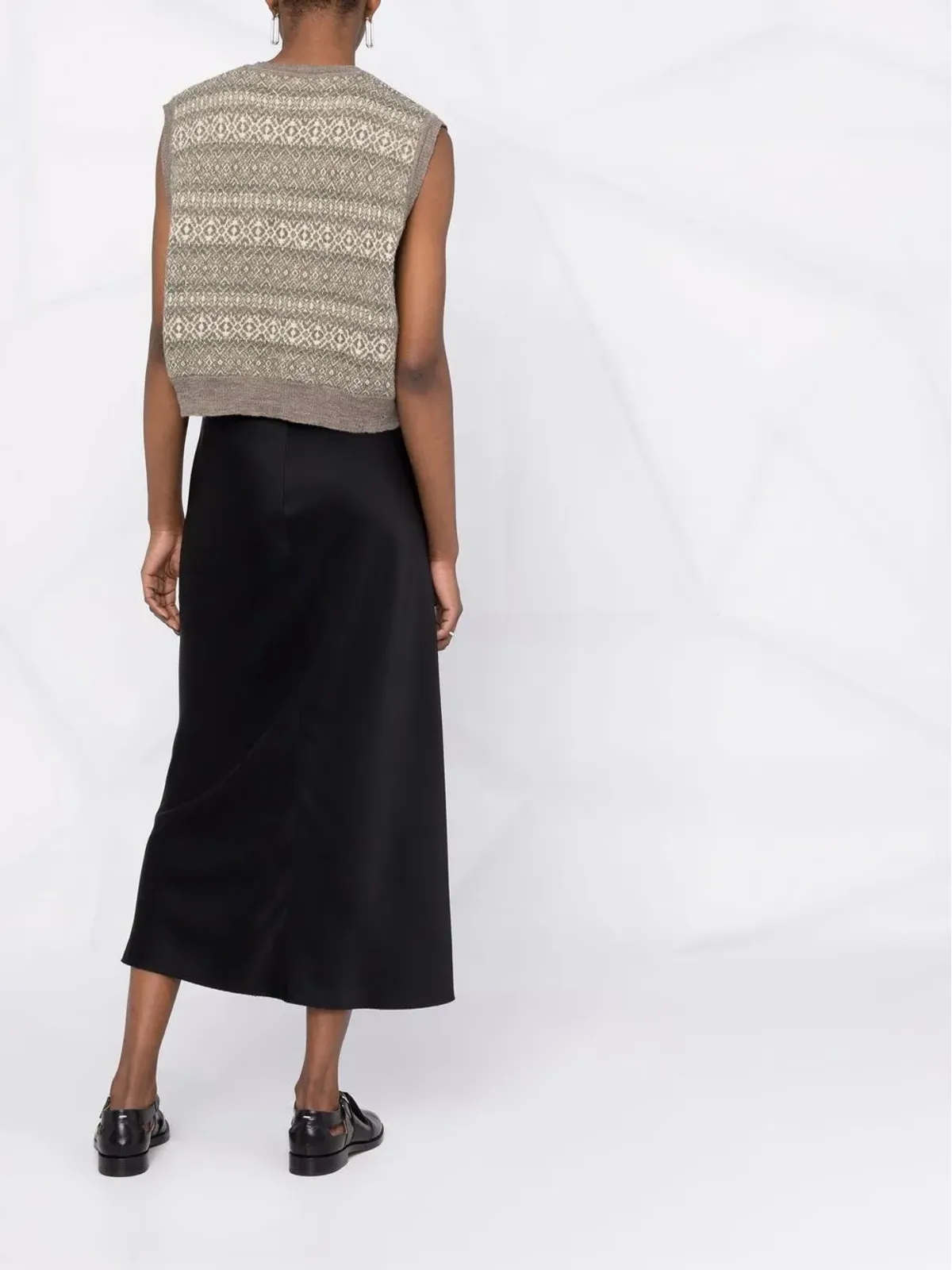 Maison Margiela サテンAラインミディスカート - 画像4