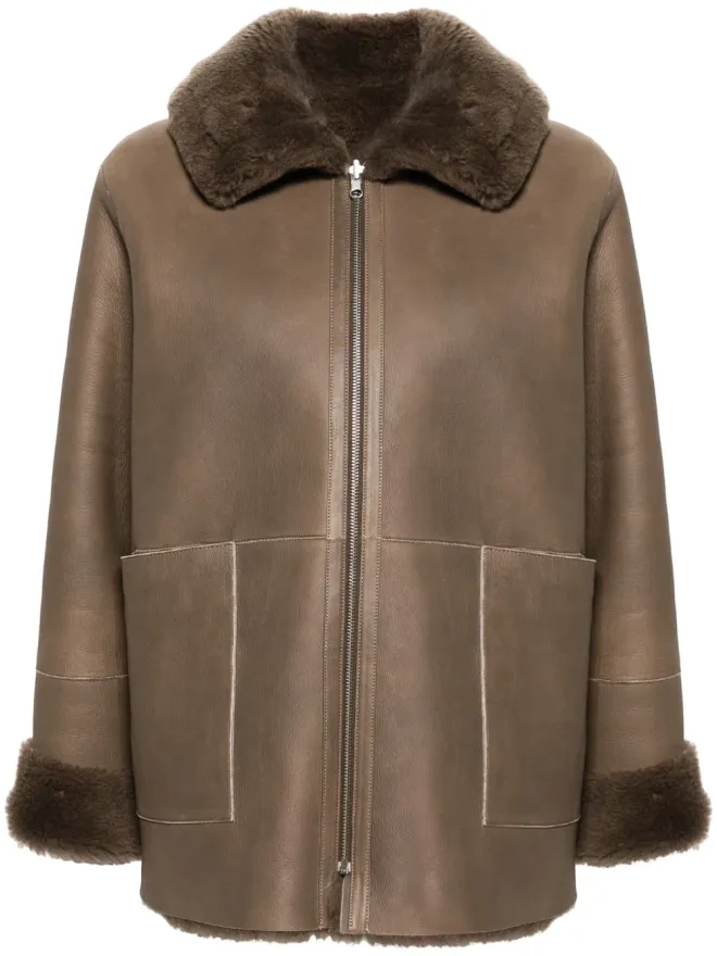 Liska Liska スプレッドカラー レザーコートの商品画像