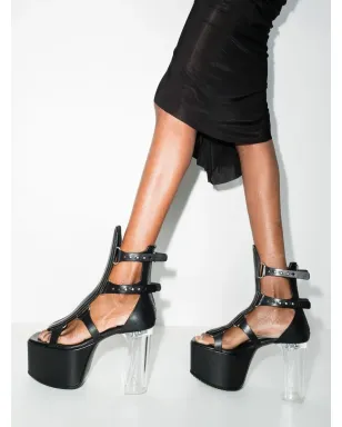 Rick Owens スパルタン・プラットフォーム・サンダル - ブラック - サムネイル5