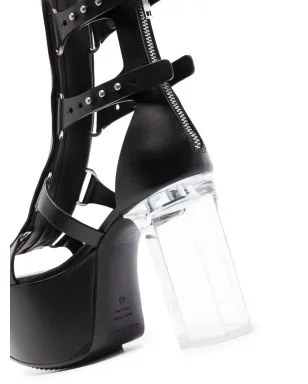 Rick Owens スパルタン・プラットフォーム・サンダル - ブラック - サムネイル2