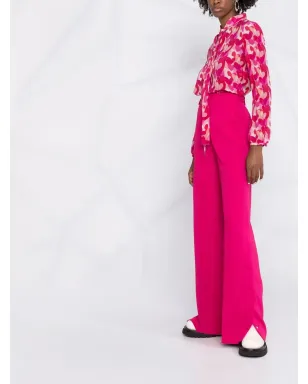 RED Valentino ピンクのワイドレッグ テーラードパンツ - サムネイル4