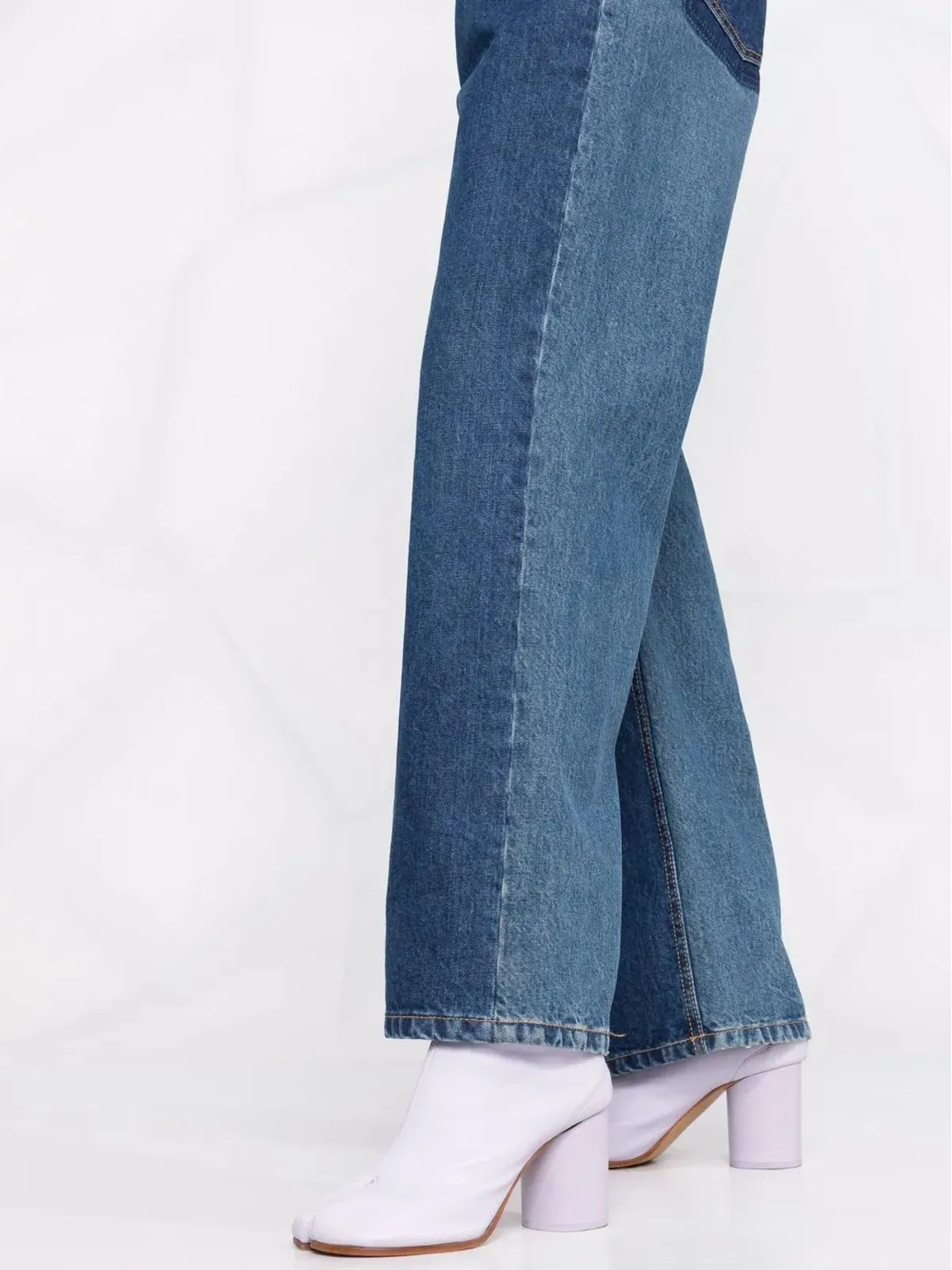 Maison Margiela ツートーンオーバーサイズデニムジーンズ - 画像5