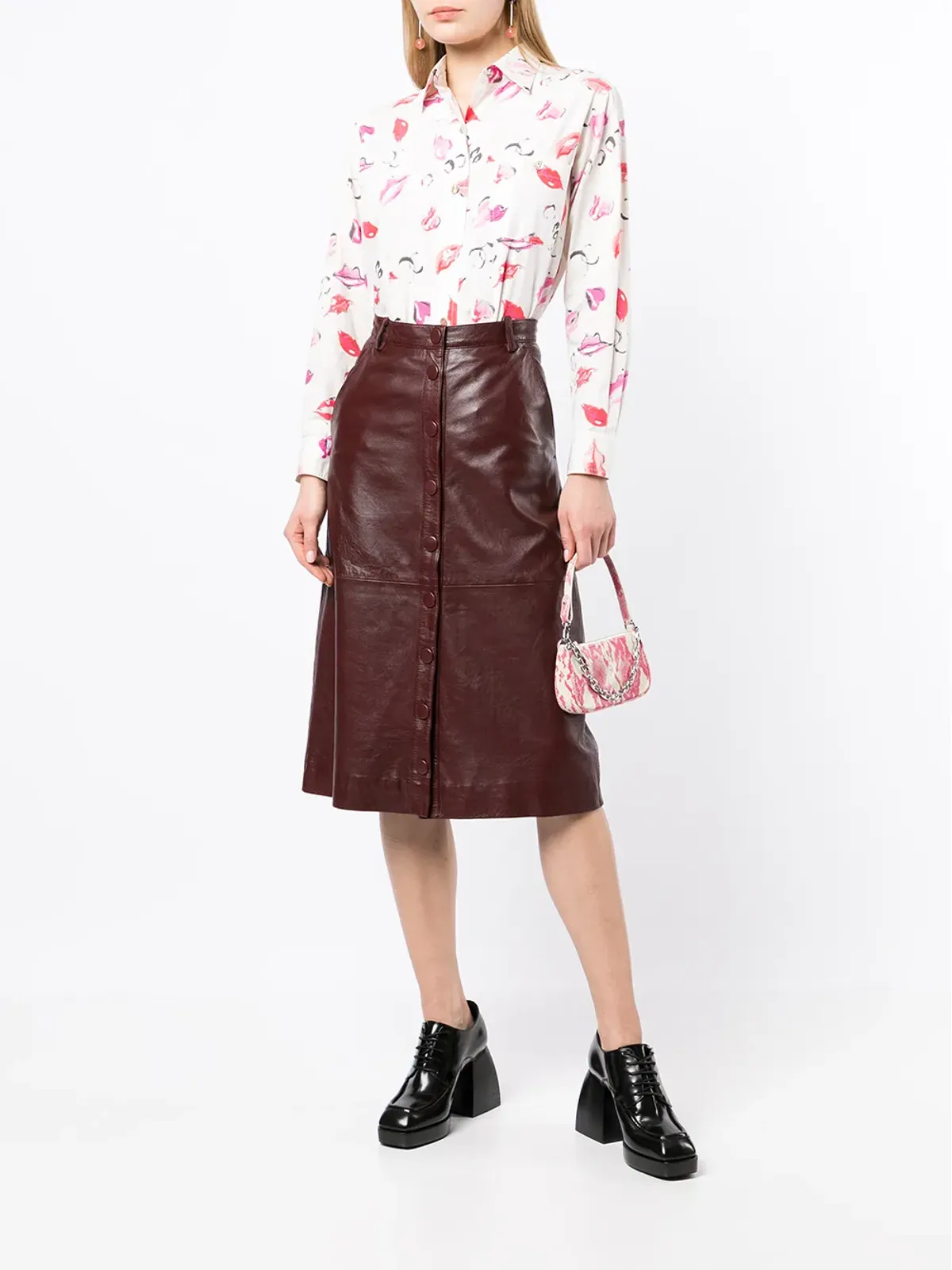 CHANEL Pre-Owned 1990年代リッププリントシャツ（ホワイト） - 画像2