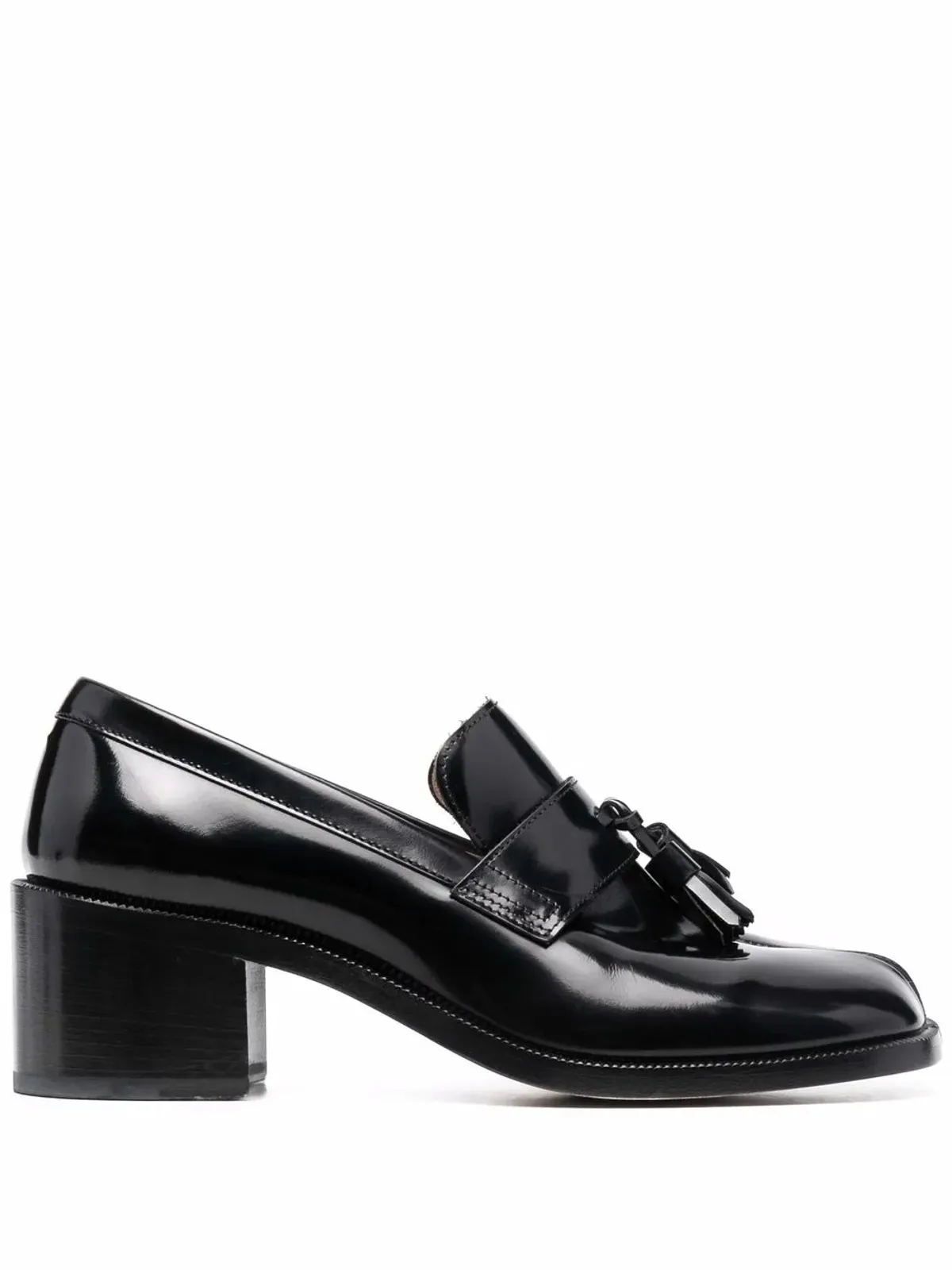 Maison Margiela タビ タッセルディテール レザー ローファー - ブラック - 画像1