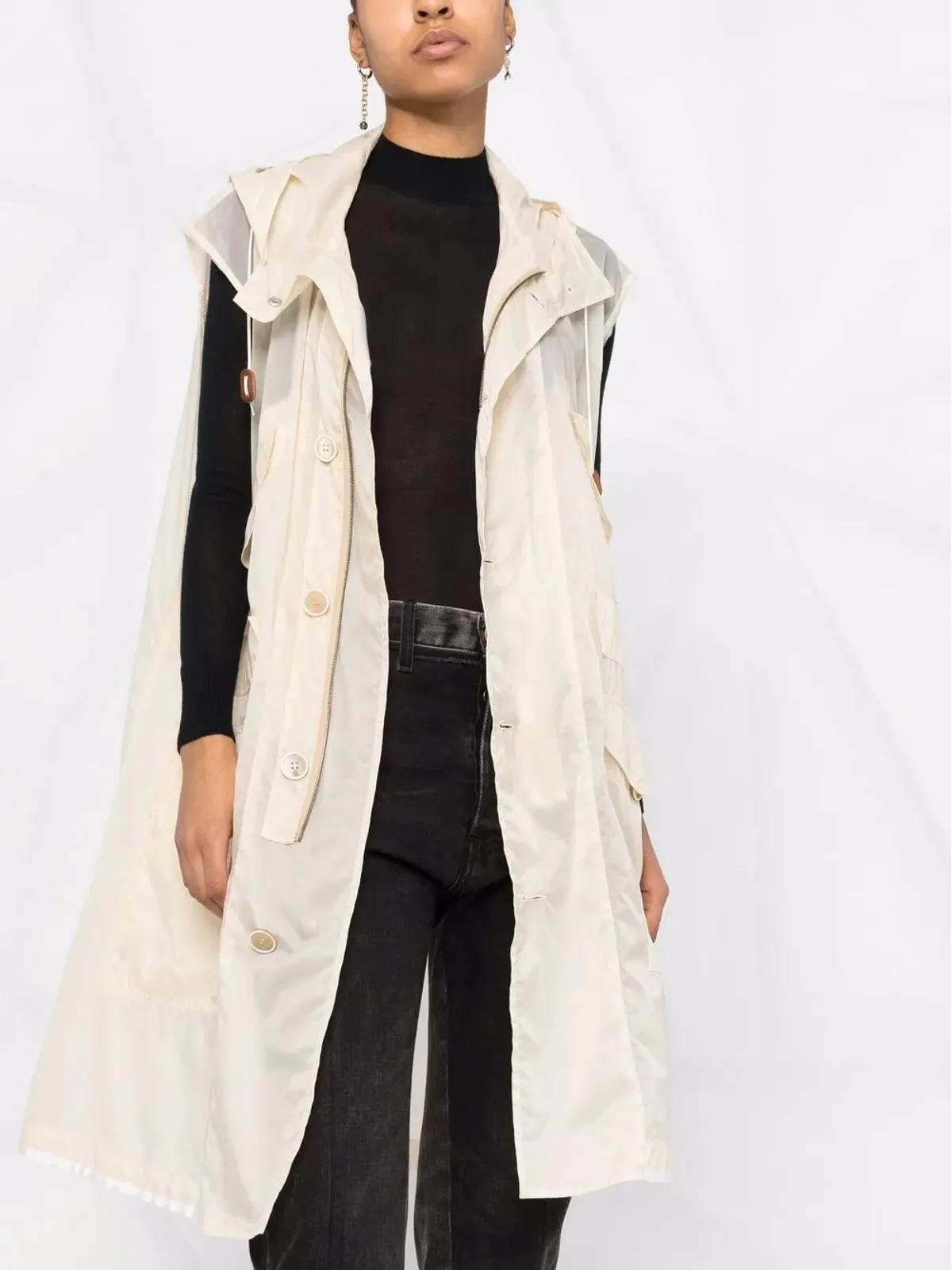 Maison Margiela ベルト付きフード付きトレンチコート - 画像5