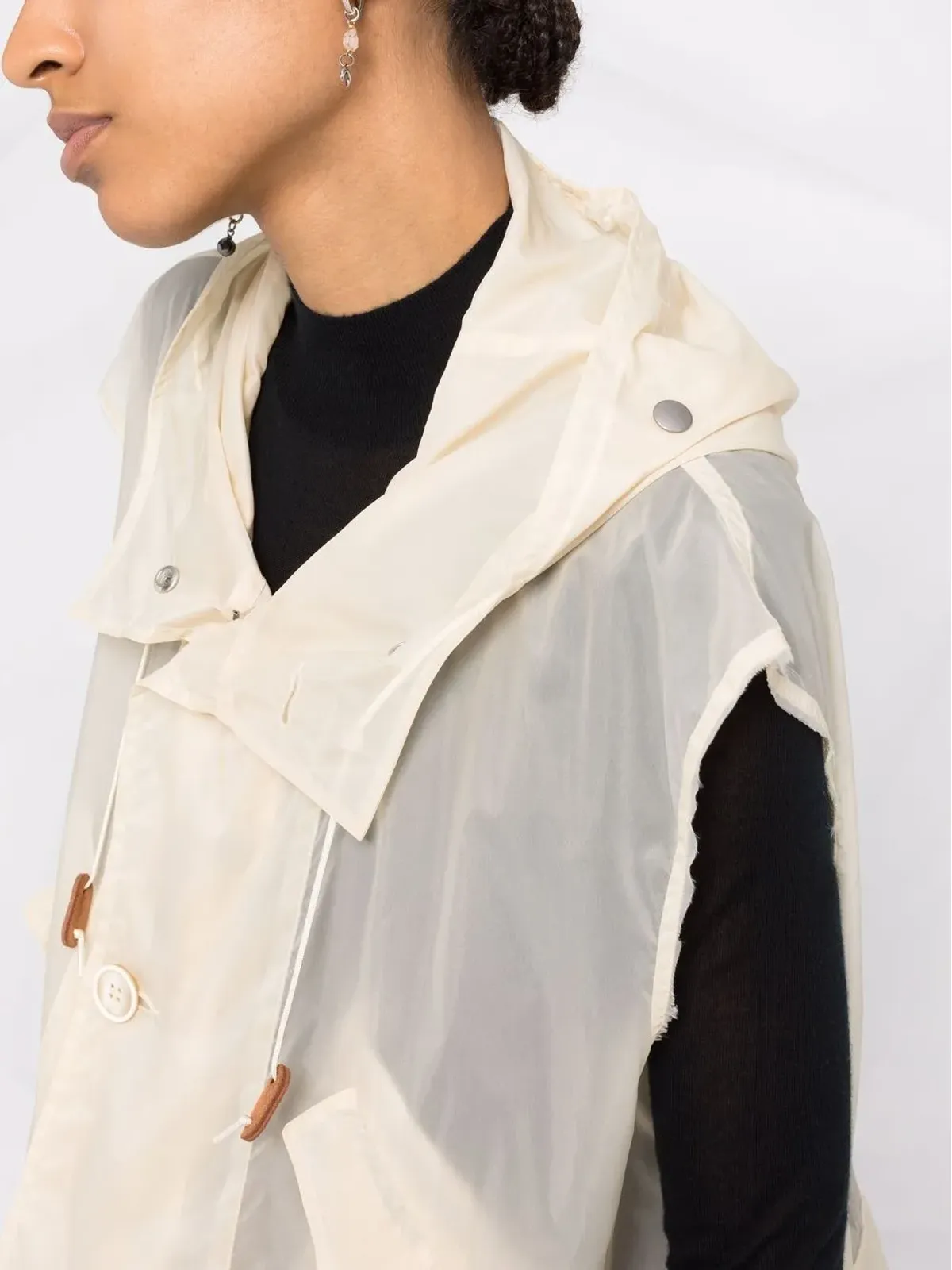 Maison Margiela ベルト付きフード付きトレンチコート - 画像3