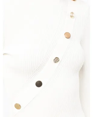 Alexander McQueen リブ編みボタンディテールトップス（ホワイト） - サムネイル5