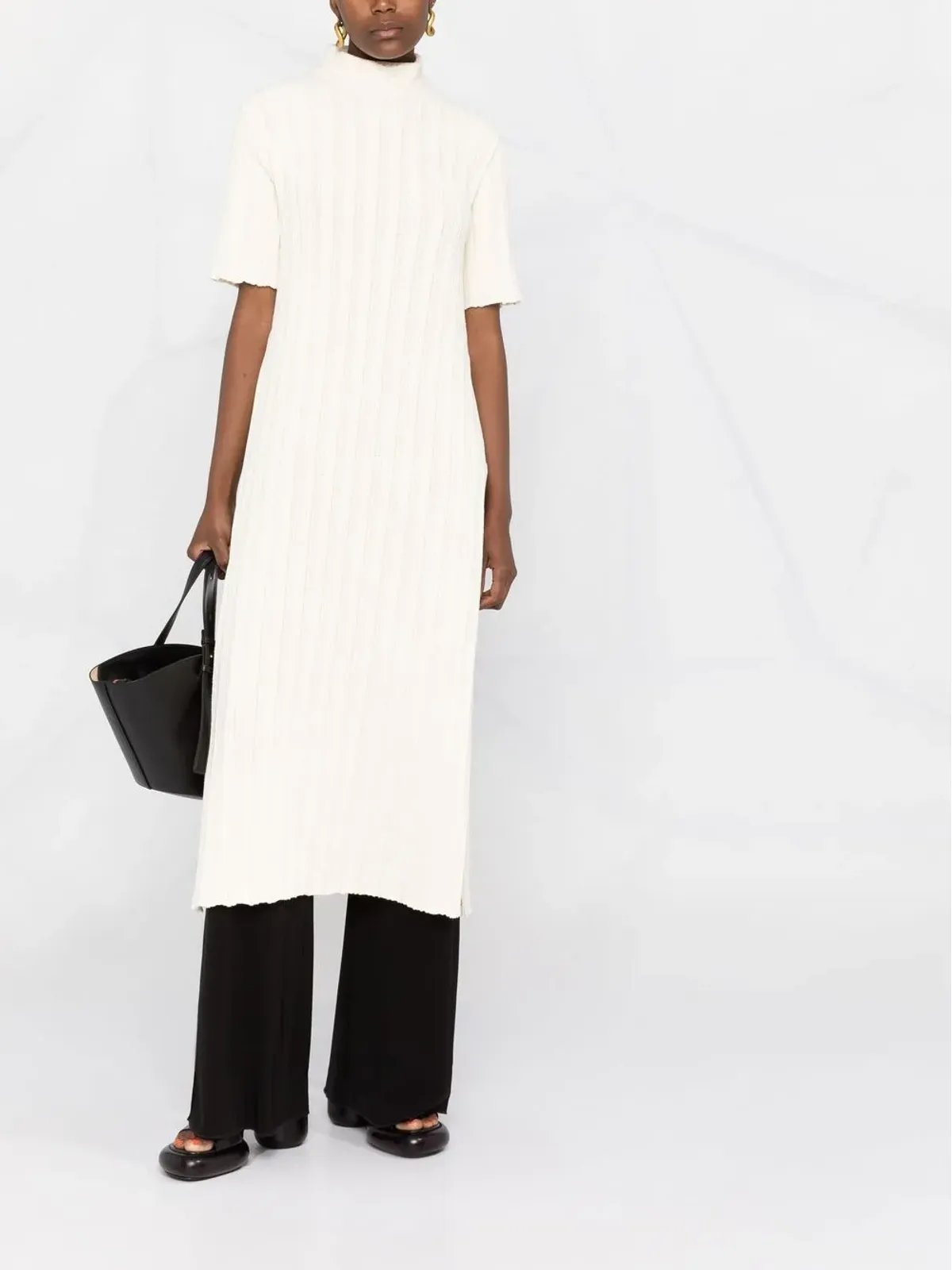 Jil Sander 半袖リブニットワンピース - 画像2