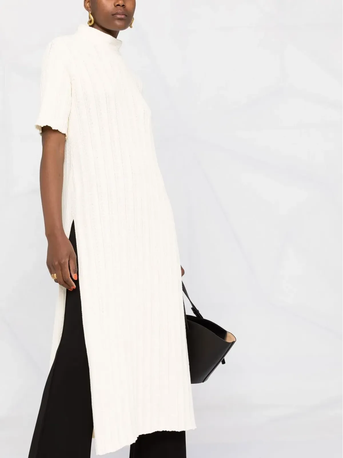Jil Sander 半袖リブニットワンピース - 画像3