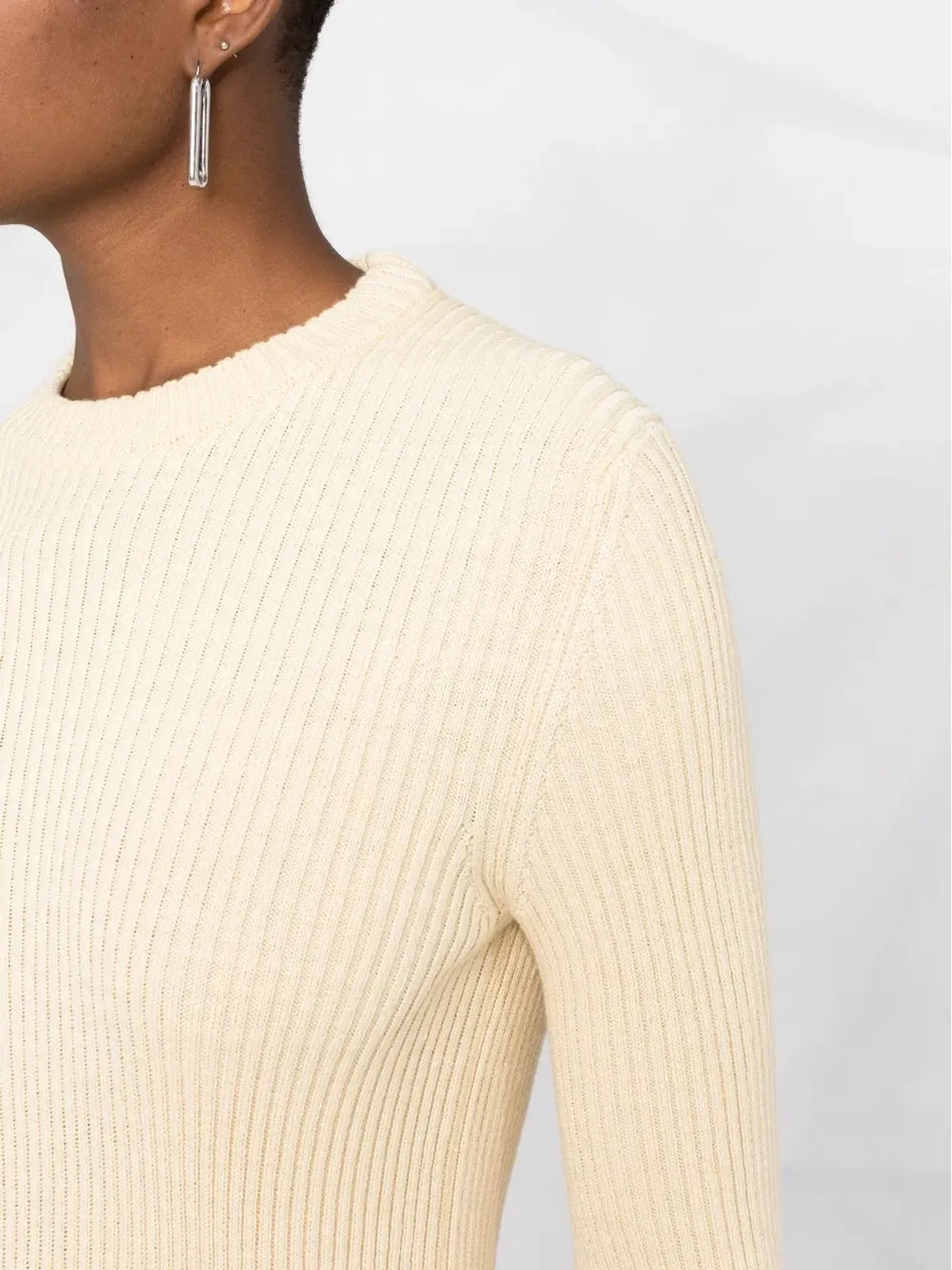 Jil Sander スナップボタン付きリブ編みトップ - 画像5