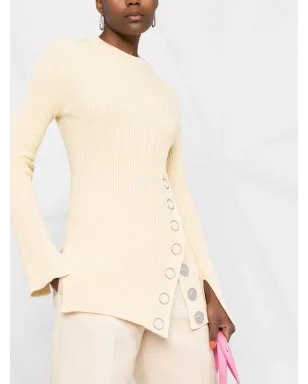 Jil Sander スナップボタン付きリブ編みトップ - サムネイル3