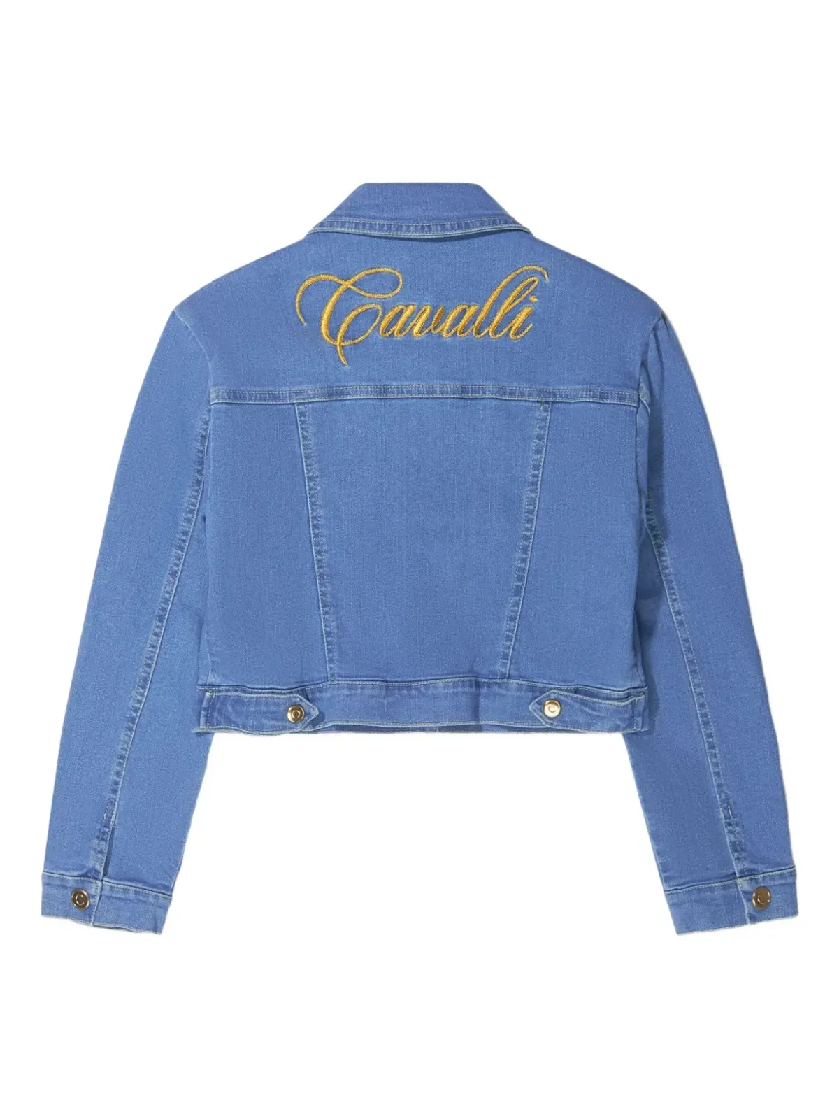 Roberto Cavalli Junior ロゴ刺繍デニムジャケット - 画像2