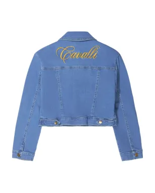Roberto Cavalli Junior ロゴ刺繍デニムジャケット - サムネイル2