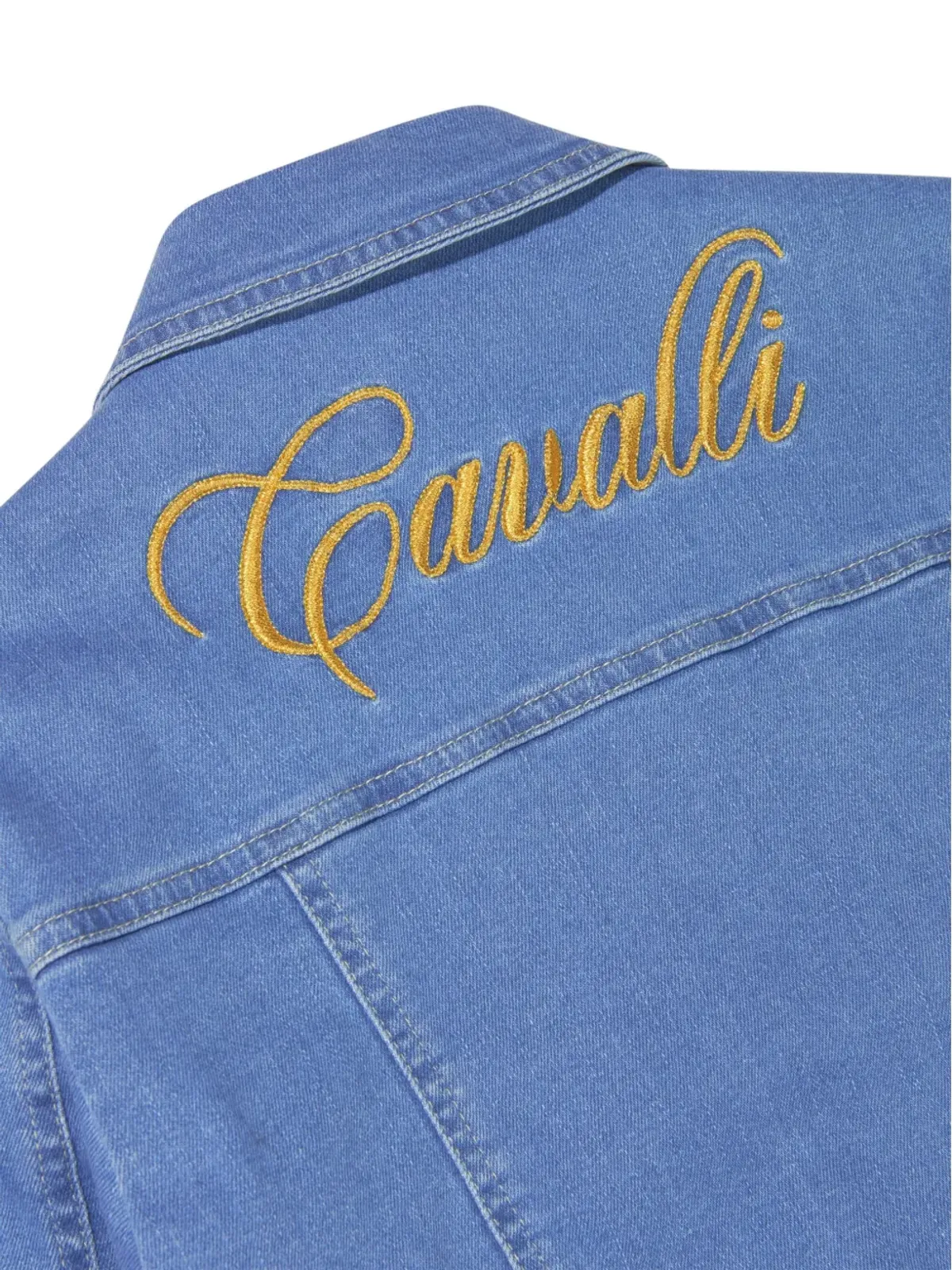 Roberto Cavalli Junior ロゴ刺繍デニムジャケット - 画像3