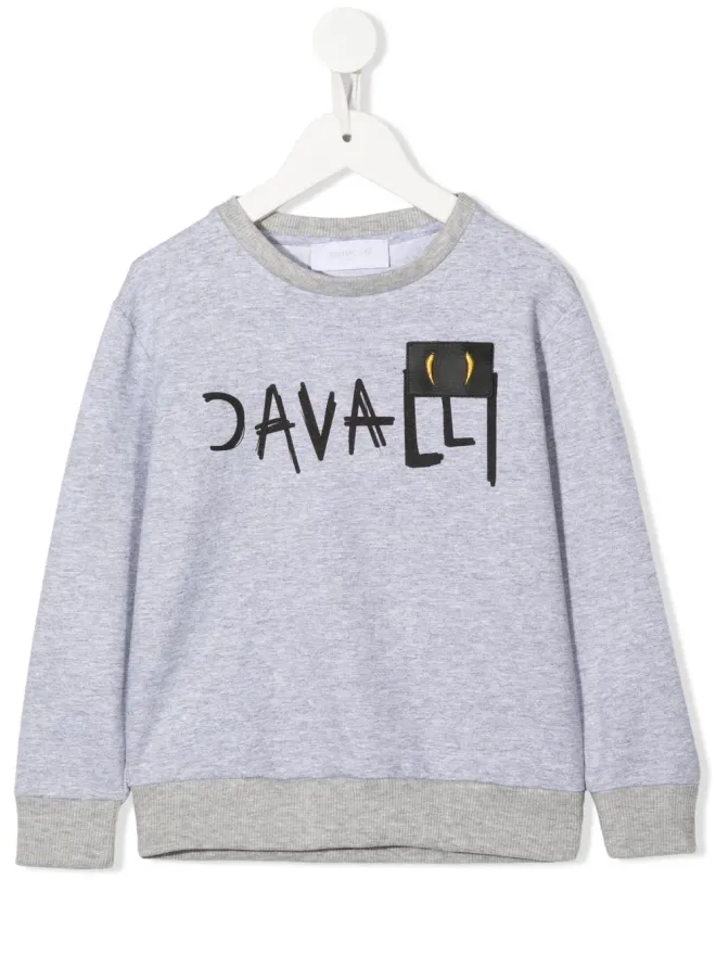 Roberto Cavalli Junior Roberto Cavalli Junior ロゴプリント コットン スウェットシャツ グレーの商品画像