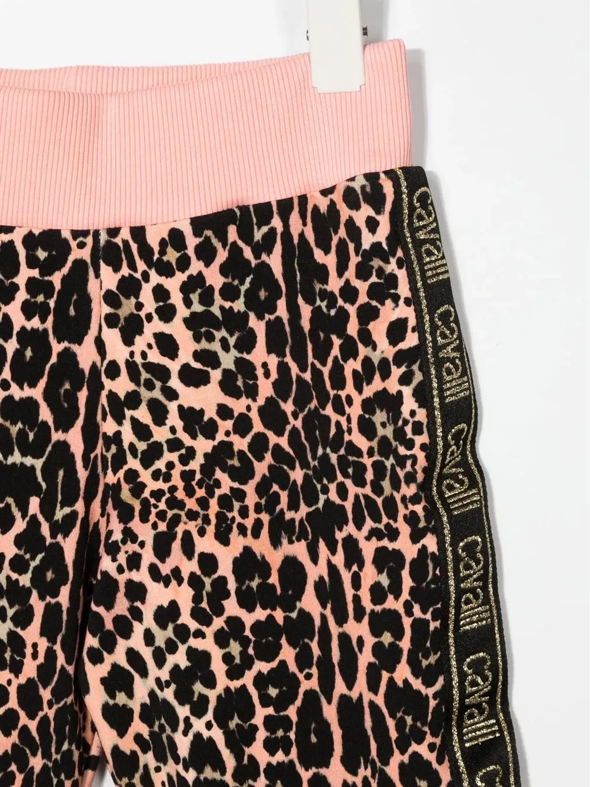 Roberto Cavalli Junior ヒョウ柄ロゴテープ トラックパンツ - 画像3