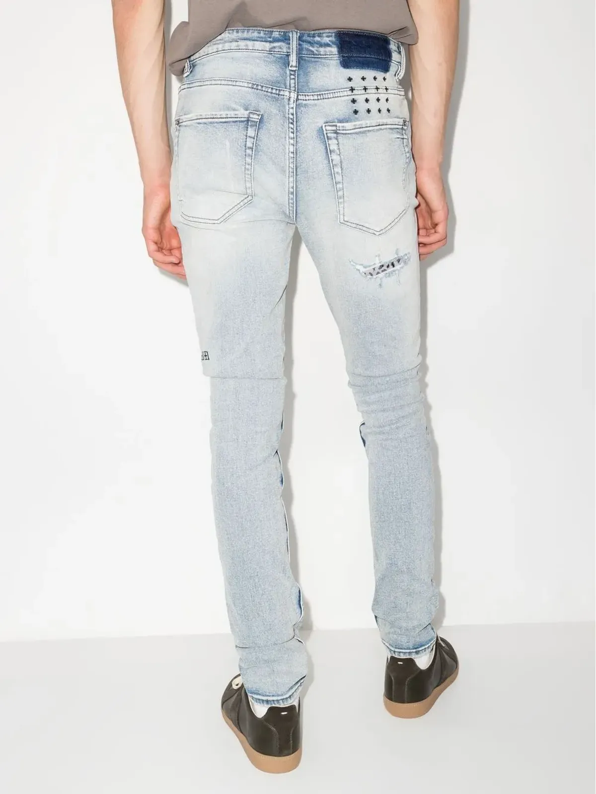 Ksubi ヴァン ウィンクル ファイア パッチ パンク ブルー スキニー ジーンズ - 画像3