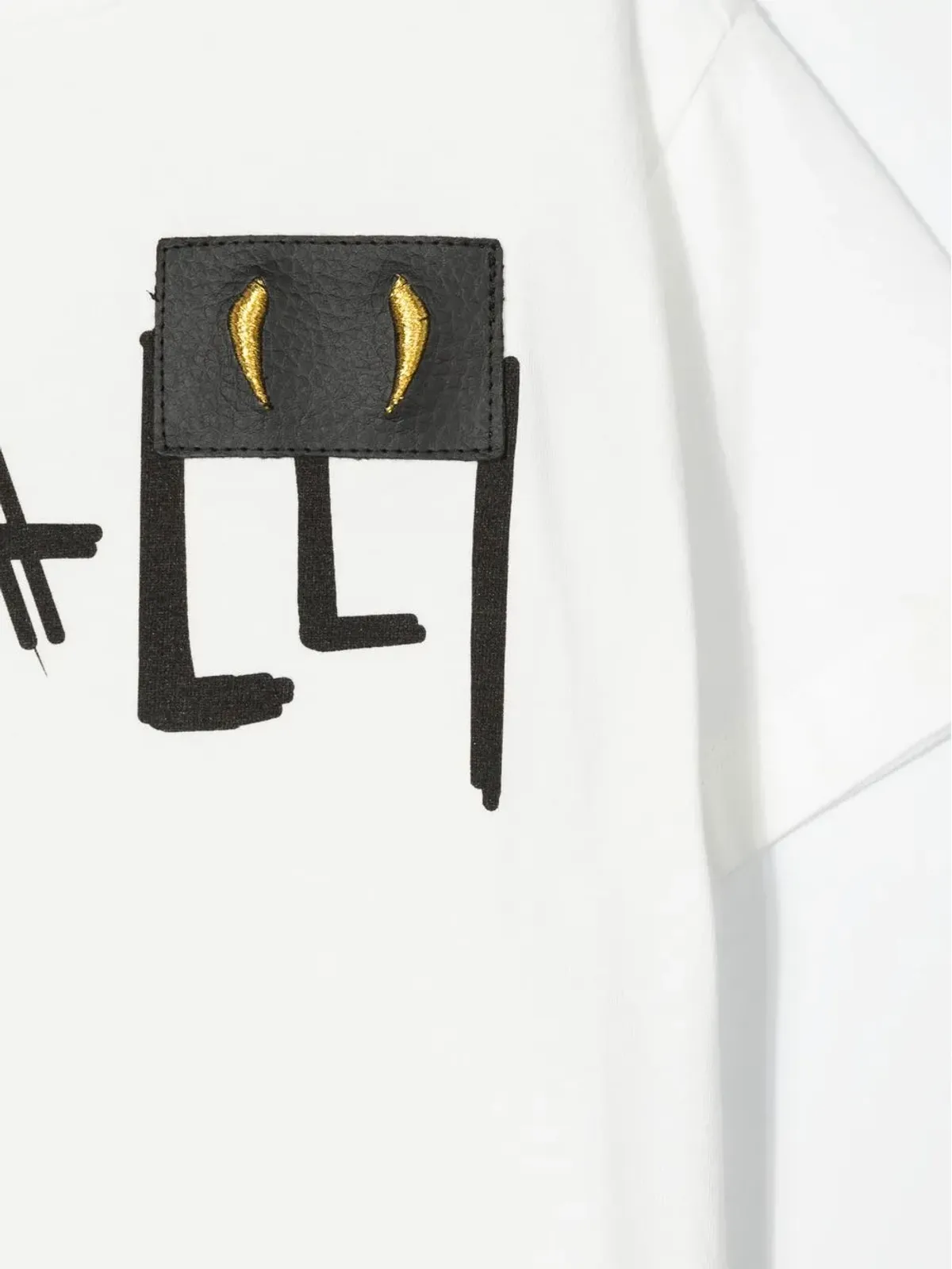 Roberto Cavalli Junior スクリブル ロゴプリント Tシャツ - 画像3
