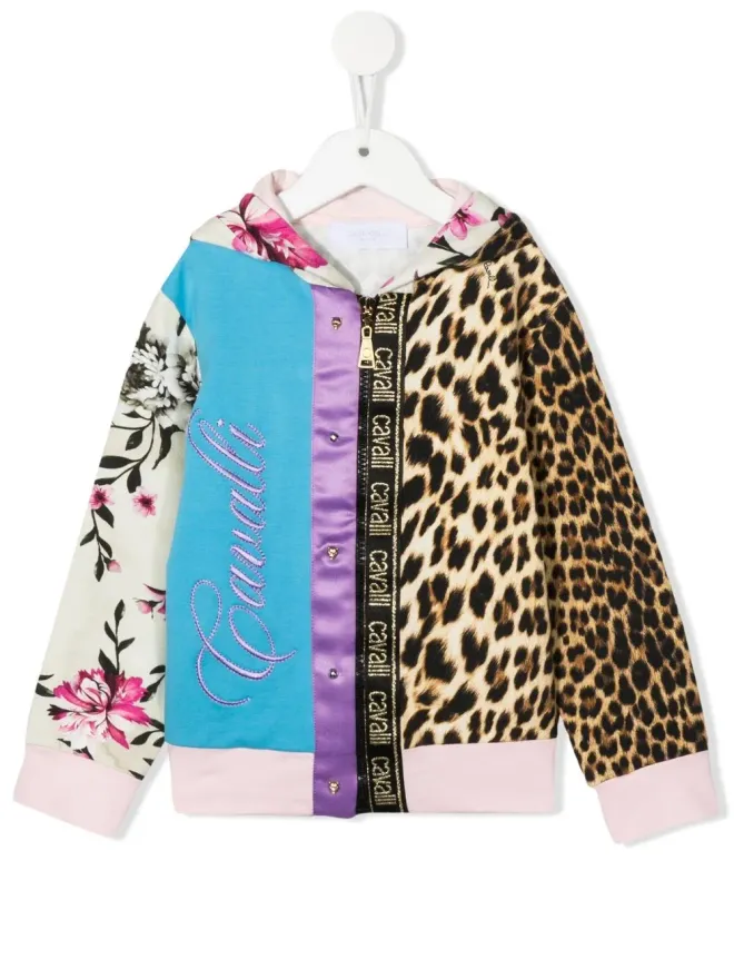 Roberto Cavalli Junior Roberto Cavalli Junior マルチプリント ジップフロント パーカーの商品画像