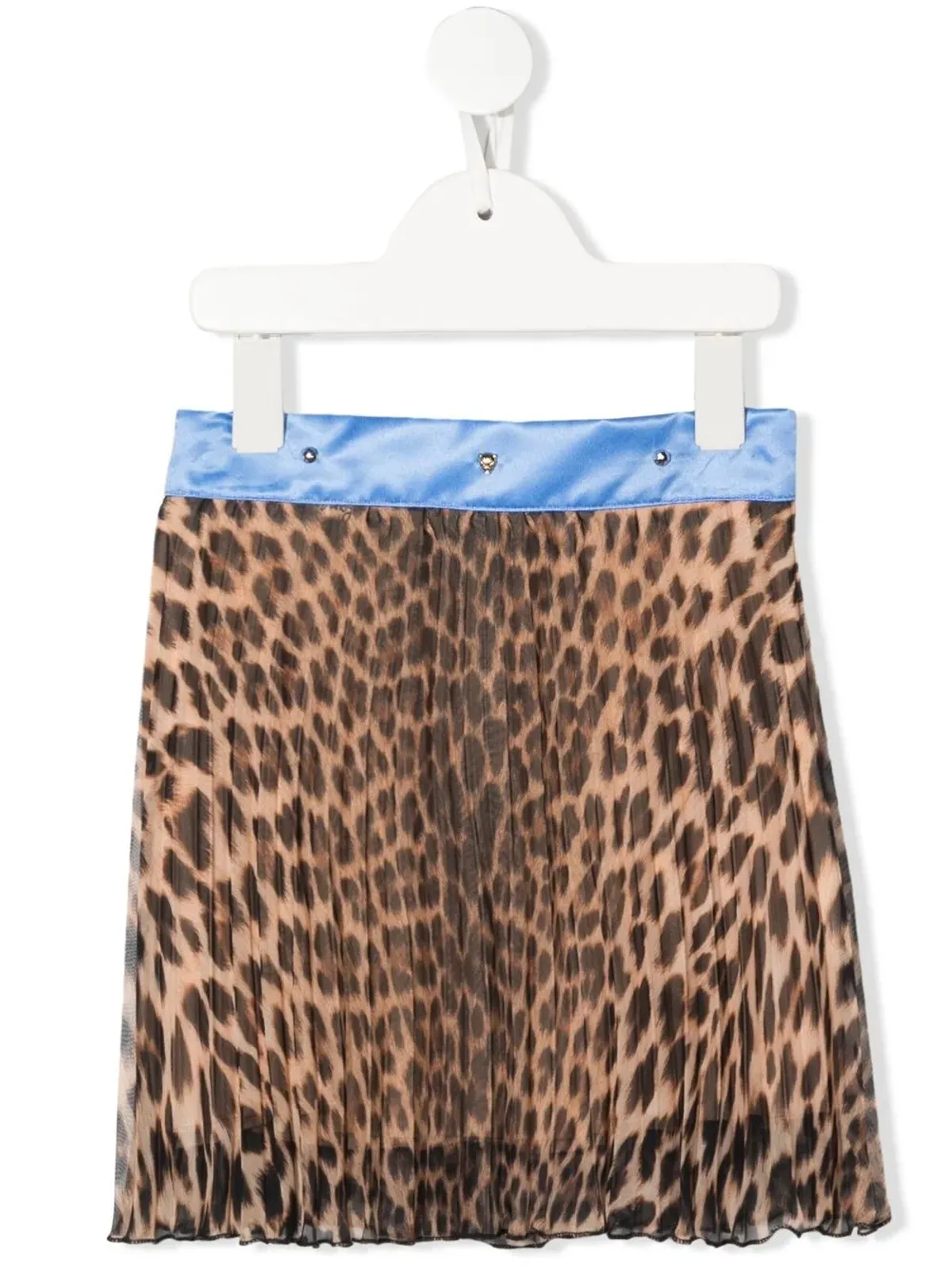 Roberto Cavalli Junior レオパード柄プリーツスカート - 画像1
