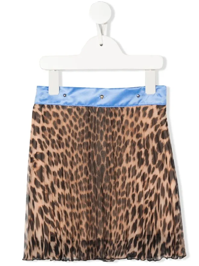 Roberto Cavalli Junior Roberto Cavalli Junior レオパード柄プリーツスカートの商品画像