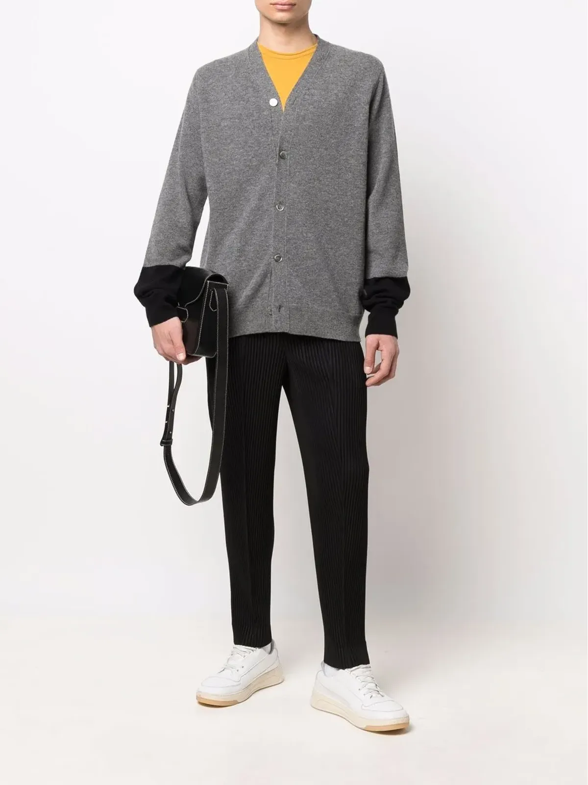Comme Des Garçons Shirt 細編みボタンアップカーディガン - Grey - 画像2