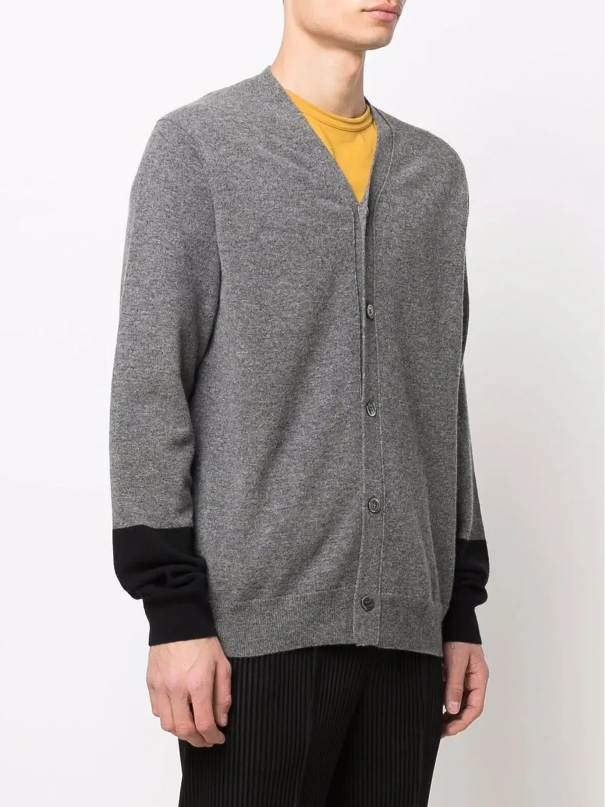 Comme Des Garçons Shirt 細編みボタンアップカーディガン - Grey - 画像3