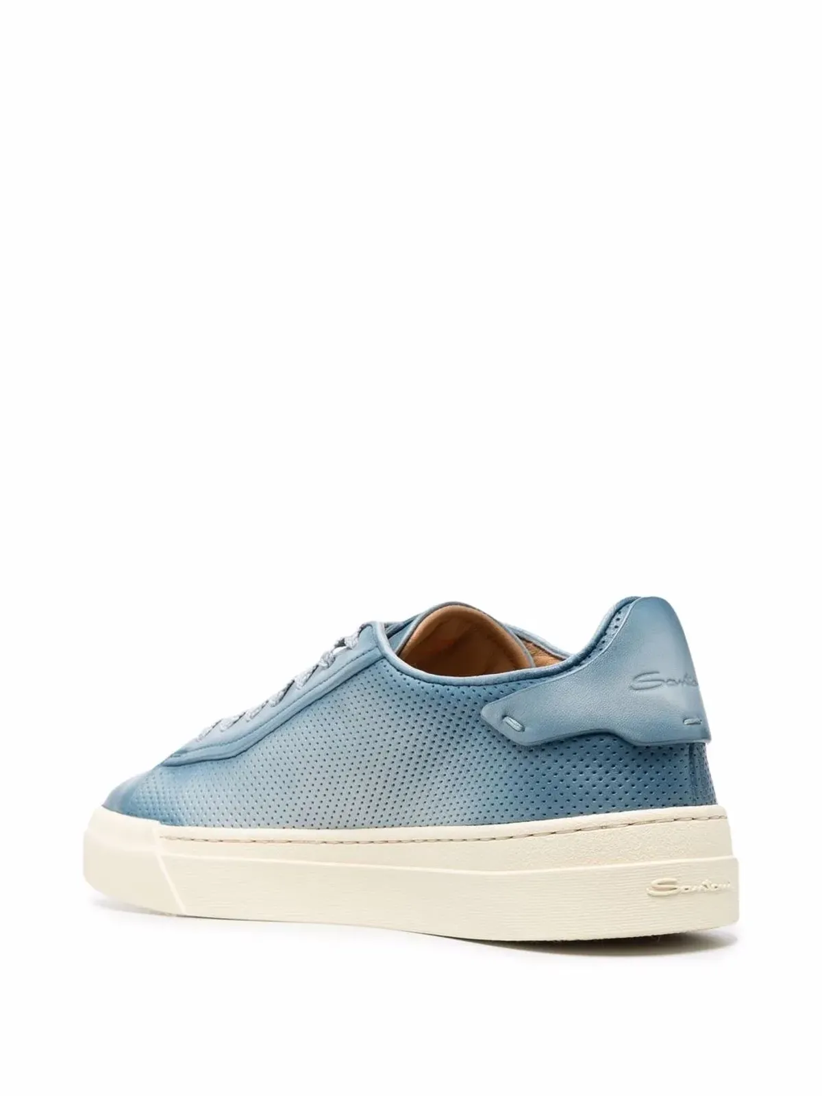 Santoni フェード加工のロー・トップスニーカー ブルー - 画像3