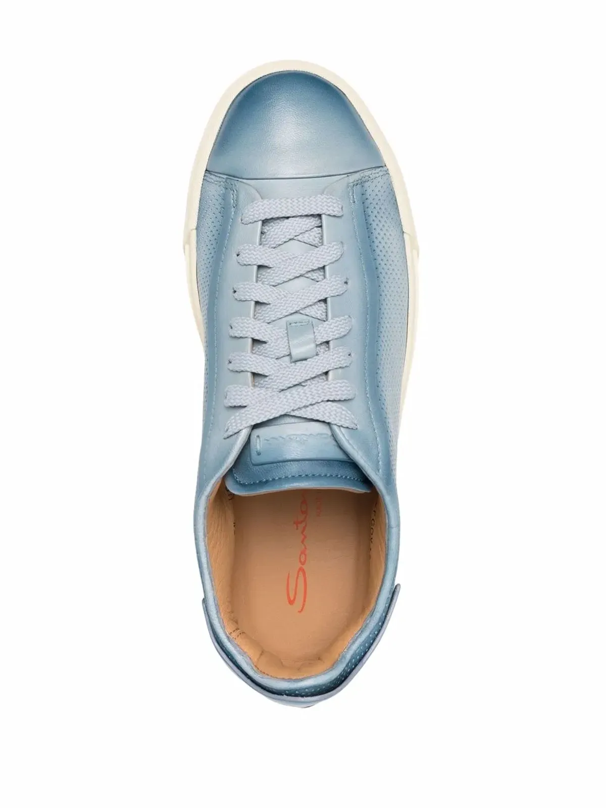 Santoni フェード加工のロー・トップスニーカー ブルー - 画像4