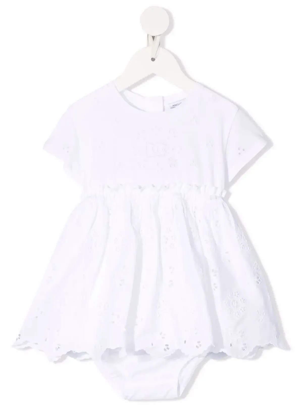 Dolce & Gabbana Kids ブロデリエ アングレーズ ドレスセット - White - 画像1