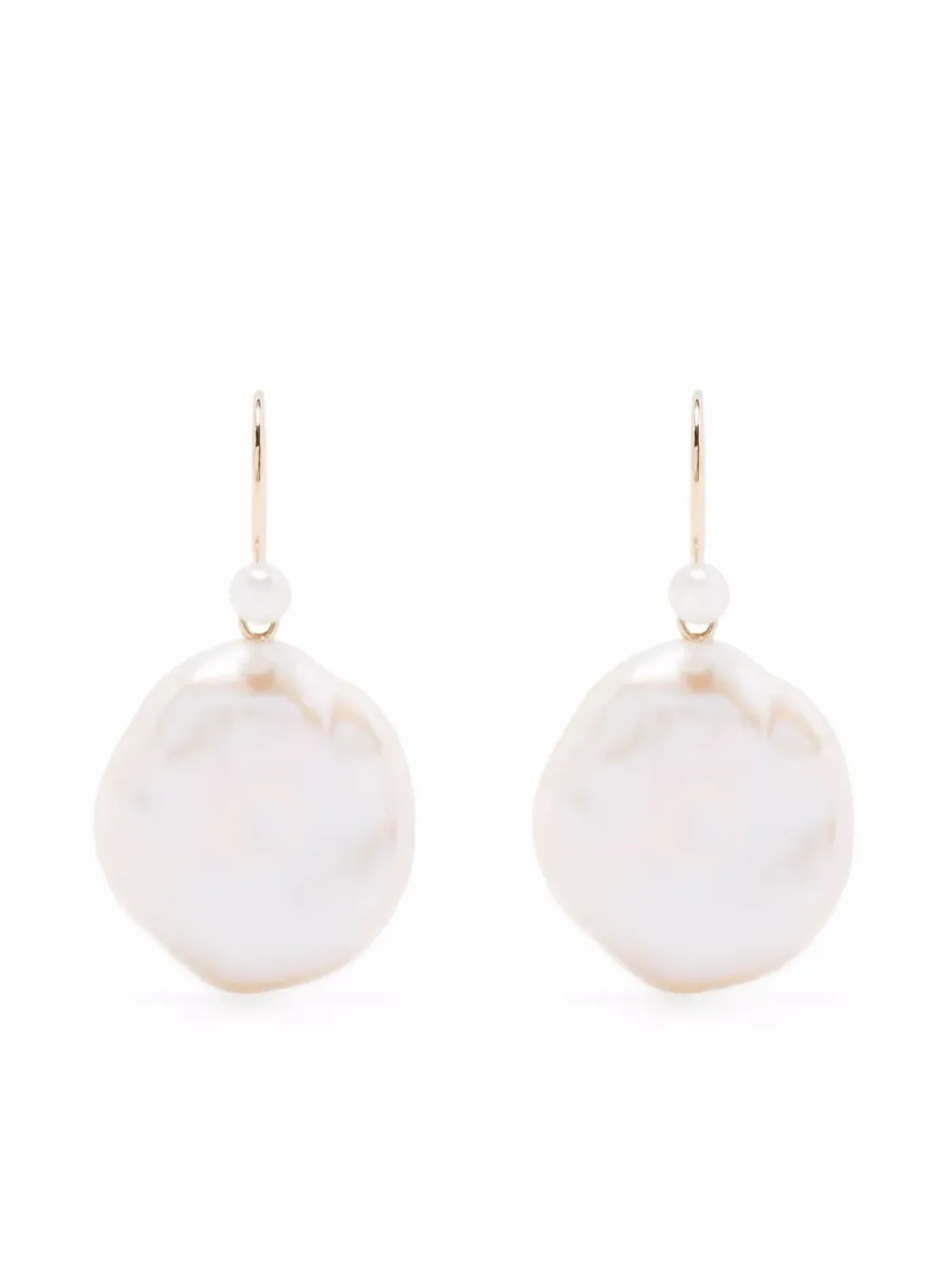 Mizuki 14kt イエローゴールド ペタルパール ドロップ イヤリング - 画像1