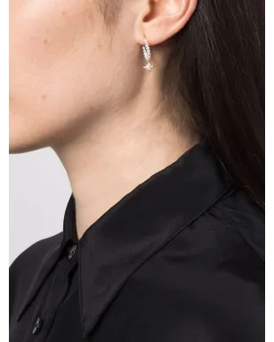 Mizuki 14K イエローゴールド ダイヤモンド スター パール フープピアス - サムネイル2