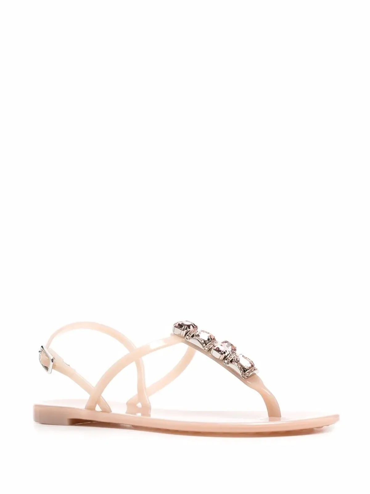 Casadei クリスタル装飾ジェリーサンダル - Neutrals - 画像2