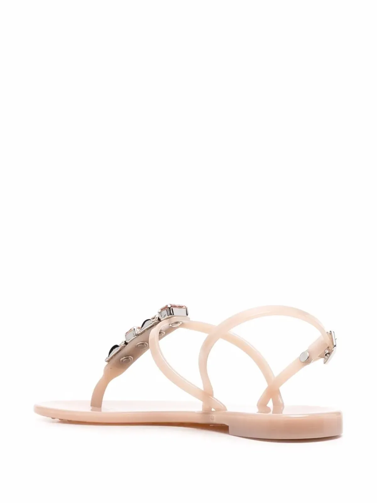 Casadei クリスタル装飾ジェリーサンダル - Neutrals - 画像3
