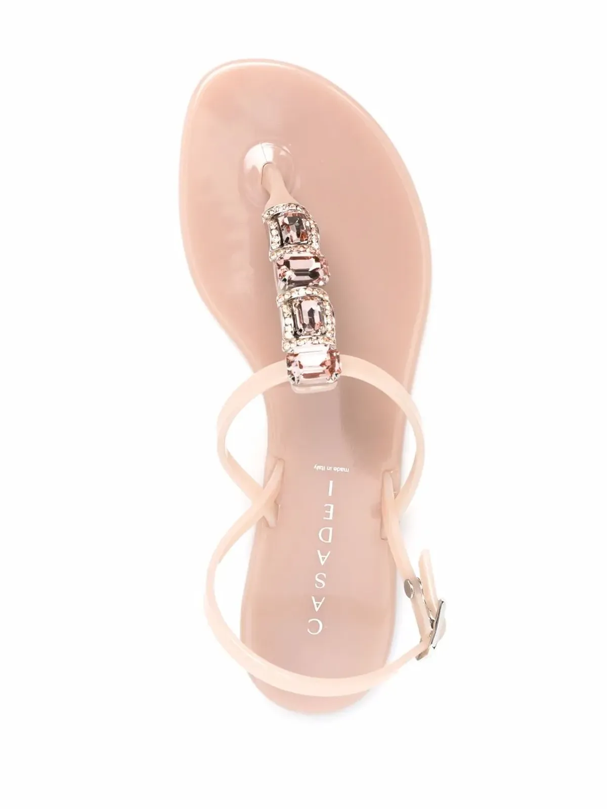 Casadei クリスタル装飾ジェリーサンダル - Neutrals - 画像4