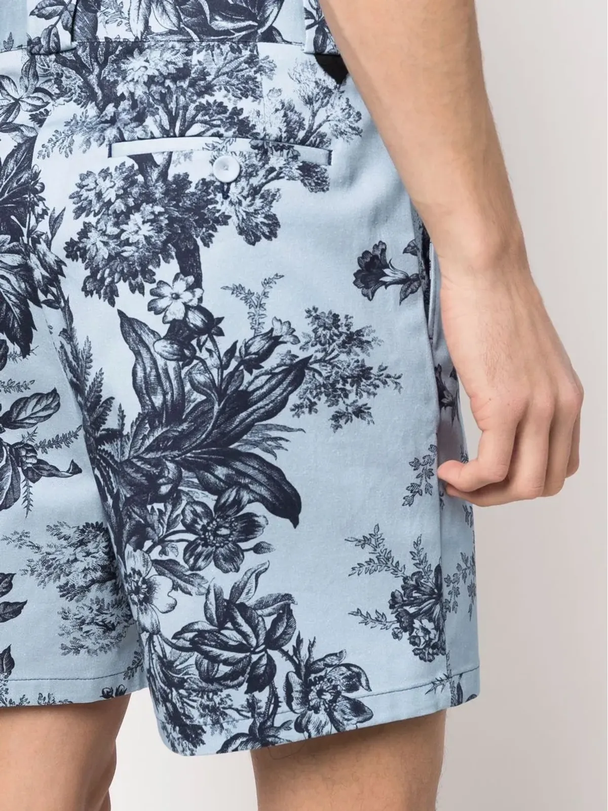 ERDEM 花柄プリント ベルマダショーツ - ブルー - 画像5