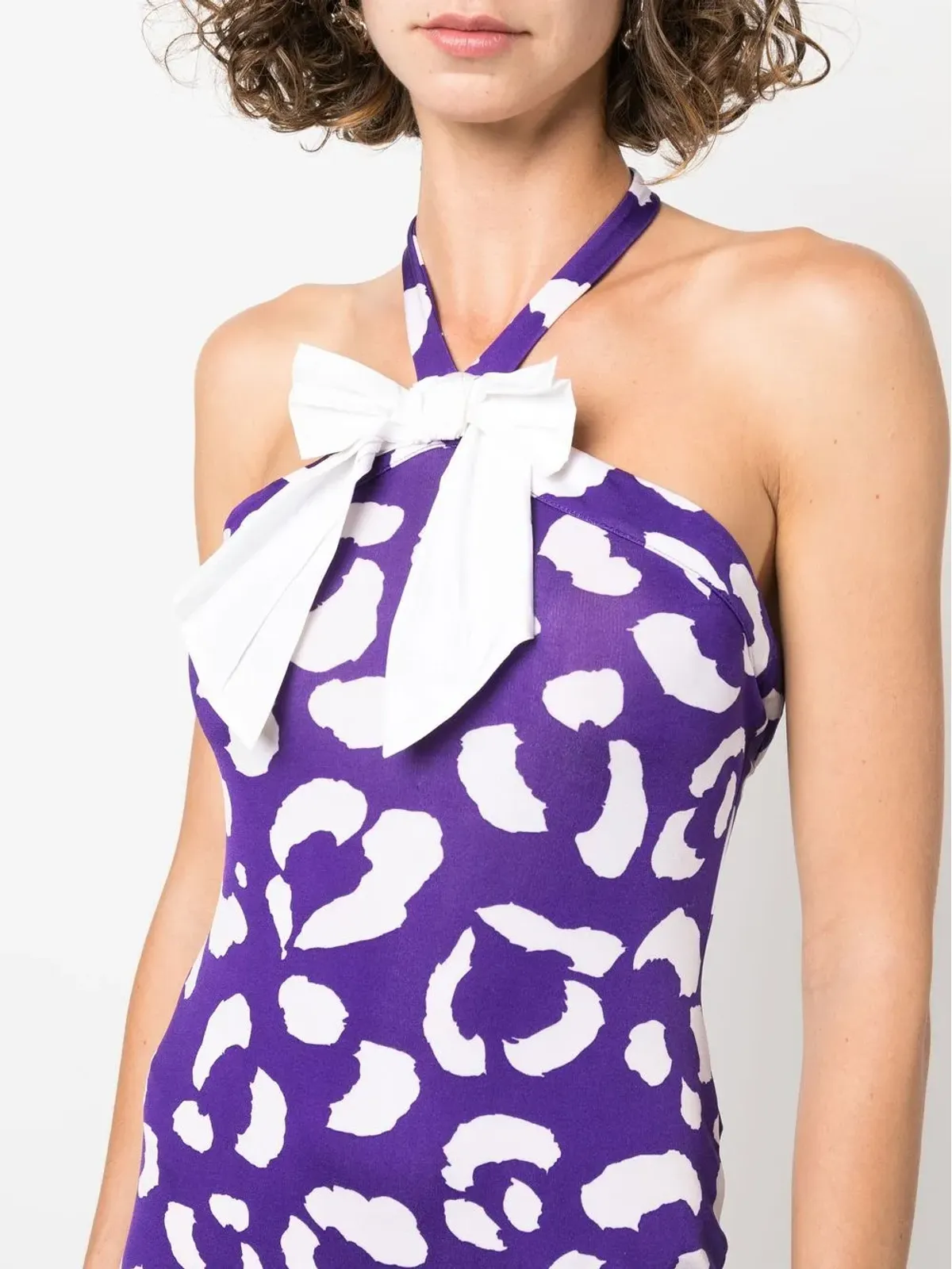 Moschino Pre-Owned レオパード柄ハルターネックドレス - 画像5