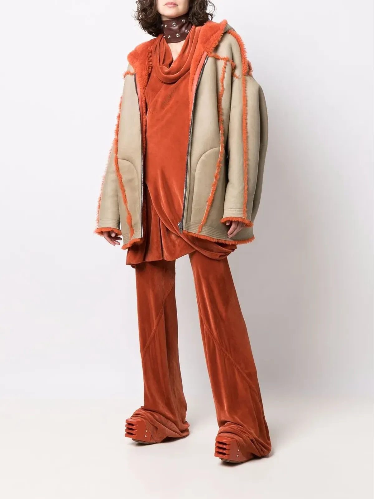 Rick Owens バイアスカット ベルベット風パンツ - 画像2