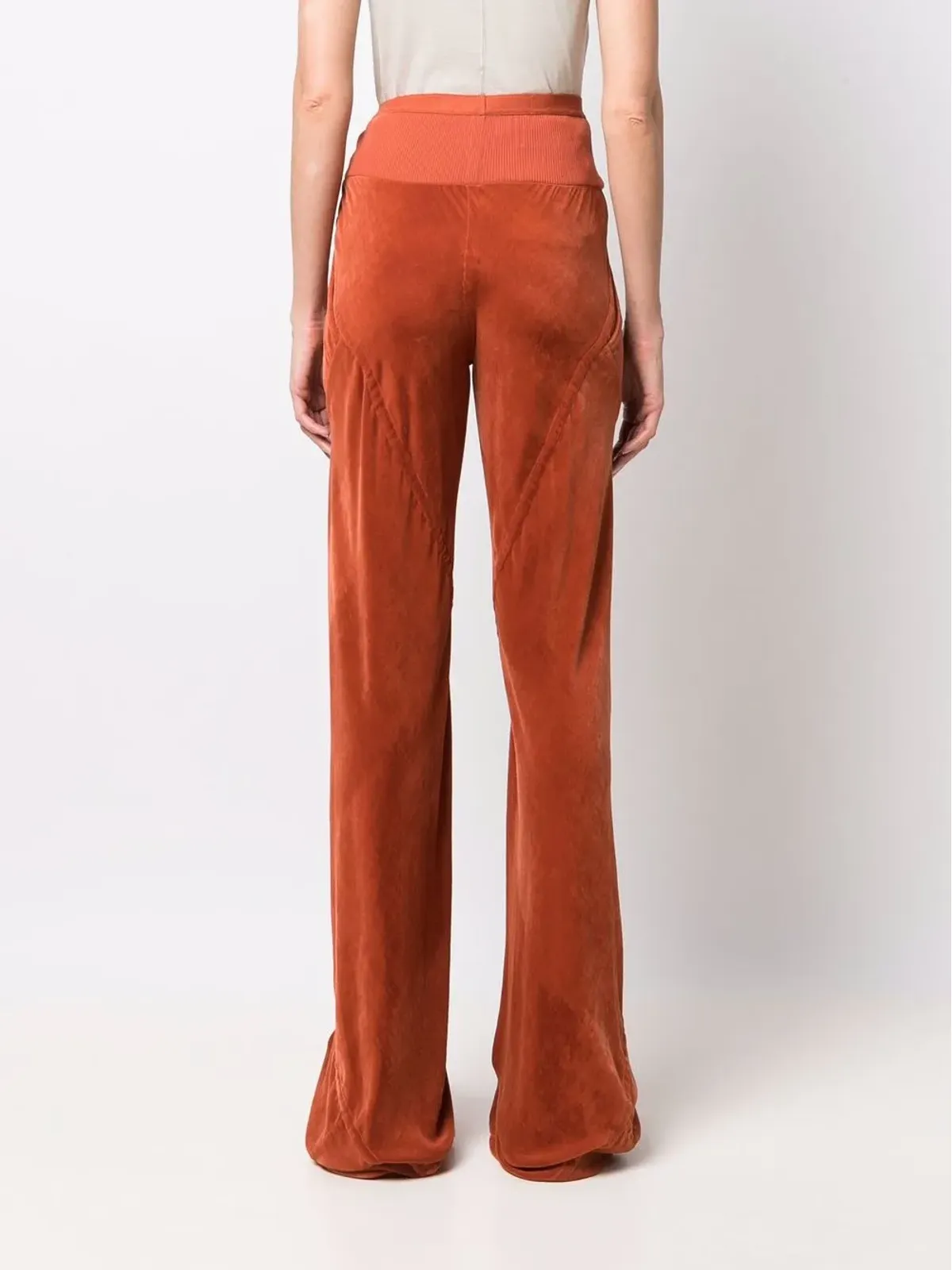 Rick Owens バイアスカット ベルベット風パンツ - 画像4