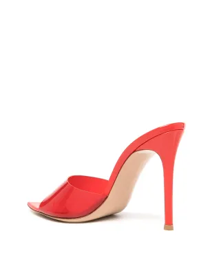 Gianvito Rossi Elle透明ストラップサンダル - レッド - サムネイル3