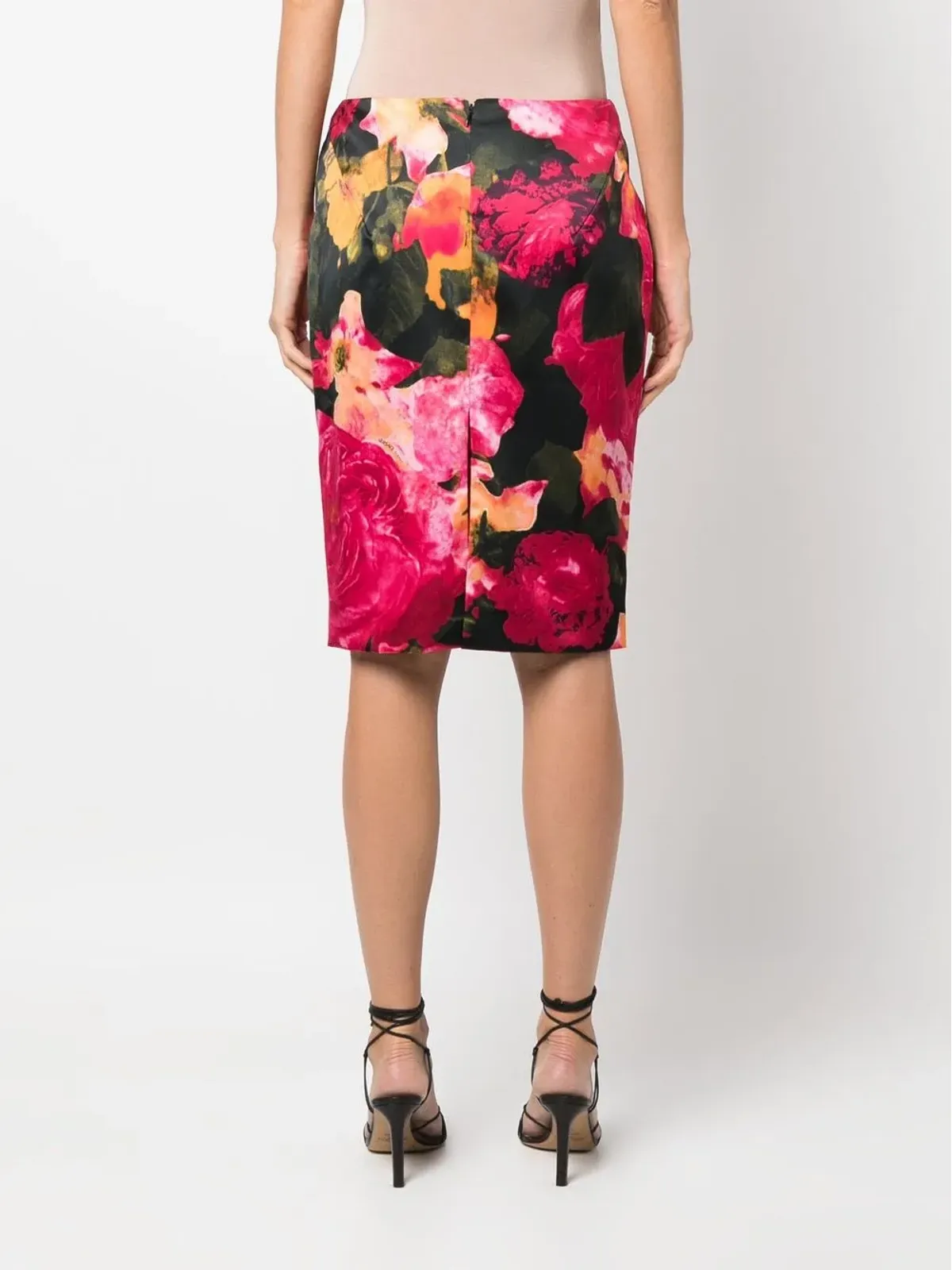 Versace Pre-Owned ローズプリント ペンシルスカート - 画像4