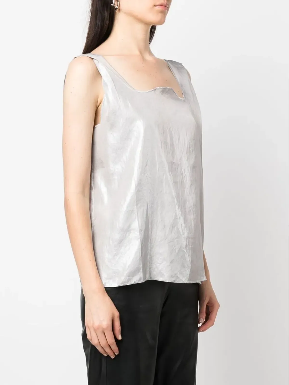 Maison Martin Margiela ビンテージ 2010s スクエアネック タンクトップ - 画像3