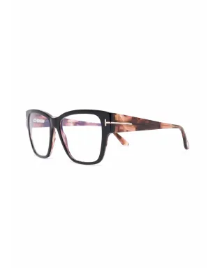 TOM FORD Eyewear べっ甲調スクエアフレーム眼鏡 ブラック - サムネイル2